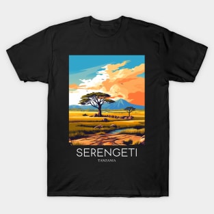 A Pop Art Travel Print of the Serengeti National Park - Tanzania T-Shirt